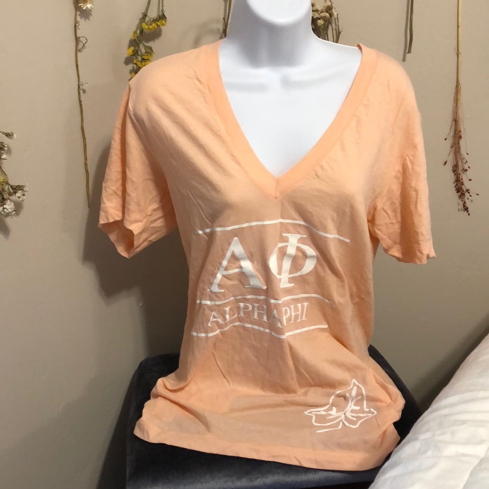 Alpha phi pink V-neck